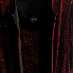 Gorgeous red sequin 2pc xscape by joanna chen top set